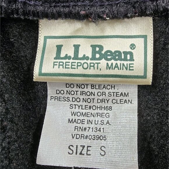 VTG LL Bean Zip Ankle Sweatpants Baselayer Fleece Lined Nylon Lycra Black - Picture 3 of 9